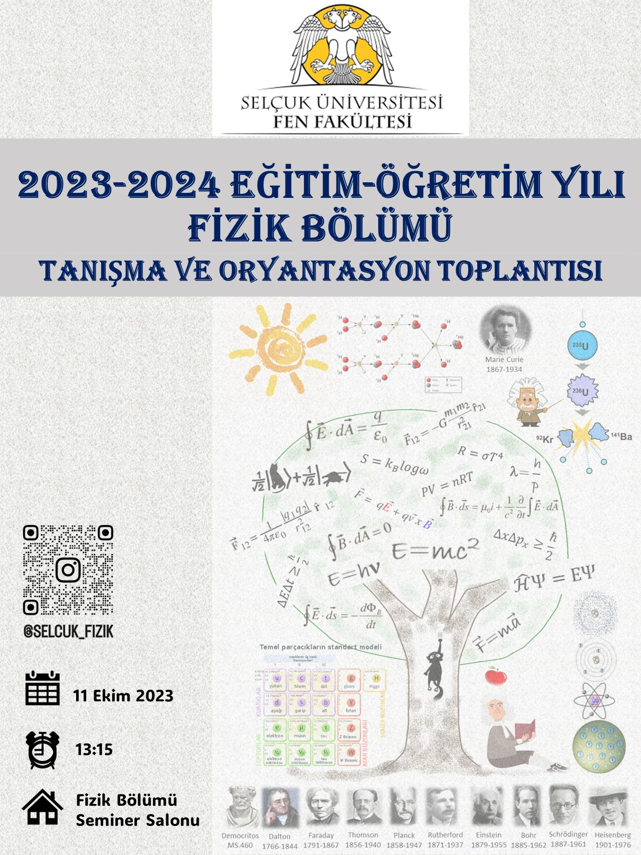 FİZİK BÖLÜMÜ TANIŞMA VE ORYANTASYON TOPLANTISI